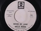rare Soul R&B 45 DELLA REESE never my love ABC Listen