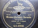(P) SARASATE PABLO Violin 78rpm Black G&T 37934 Miramar(Zortzico)