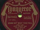 RED FOLEY & LULU BELLE (Going Out West This Fall / Hi) 78 RPM COUNTRY RECORD