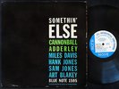 CANNONBALL ADDERLEY Somethin' Else LP BLUE NOTE 1595 RVG EAR DG MONO Miles Davis