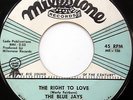 THE BLUE JAYS 45 The Right To Love / Rock Rock Rock DOO WOP cc1195