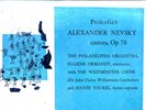 ANDY WARHOL COVER ART Columbia ML 4247 Alexander Nevsky 1950s teal very rare LP