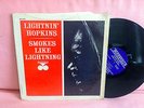 LIGHTNIN HOPKINS LP Smokes Like Lightning BLUESVILLE orig VAN GELDER  shrink EX