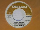 David Bowie dj 45 RUBBER BAND / THERE IS A HAPPY LAND   Deram VG+ to VG++  rock