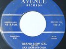 Detroit R & B Blues 45 - SAX KARI & BOB WHITE - Brand New Gal - AVENUE