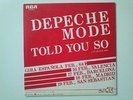 DEPECHE MODE SINGLE PROMO PROMO. GIRA ESPAÑOLA 1984. TOLD YOU SO