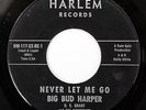HEAR Big Bud Harper 45 Never Let Me Go/Just Got To Forget HARLEM 117 deep soul