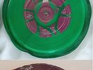 COMBINED GRN VINYL BEATLES TEST PRESSING W/EXPLODED LABEL & GOLD BEATLES BISCUIT
