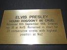 ELVIS PRESLEY -HOUND DOG / DON'T BE CRUEL -Gold Metallic Engraved Plaque(5