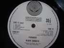 BLACK SABBATH PARANOID VERTIGO 3rd pressing UK