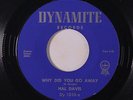 HAL DAVIS & GROUP: Why Did You Go Away / I Don't Love Nobody 45