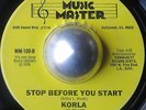 RARE CALI MODERN SOUL DISCO KORLA Stop before you start MUSIC MASTER LISTEN