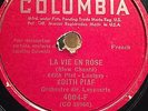LA VIE EN ROSE 78 Edith Piaf Columbia 38912/Un Refraine Courait Dans La see edge