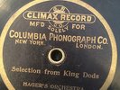 CLIMAX RECORD Hager's Orch SELECTION FROM KING DODS 78 rpm E- 1901