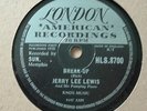 Rare 78, Rocker, Jiver, Rock 'n' Roll JERRY LEE LEWIS Break-Up/London (EX+)