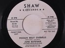 JUNE BATEMAN: Possum Belly Overalls / Go Away Mr. Blues 45 (dj, clean VG) rare