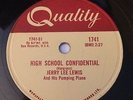 ROCK 78 JERRY LEE LEWIS fools like me / high school confidential QUALITY E-