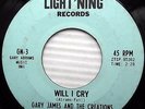 GARY JAMES & THE CREATIONS Will I Cry I Said Hey RARE GARAGE 45 Light'ning w932