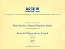 Archiv AP13029 - Bach - Partita No. 2 'Chaconne' - Wolfgang SCHNEIDERHAN - RARE