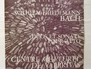 SERGE COLLOT, HELENE SALOME - WF BACH duos & sonatas for alto VALPRIVAS LP NM