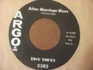 TINY TOPSY AFTER MARRIAGE BLUES 45 WORKING ON MY BABY ARGO 5383 NORTHERN SOUL