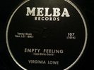 78 RPM MELBA RECORDS VIRGINIA LOWE I'M IN LOVE WITH ELVIS/EMPTY FEELING RARE NM