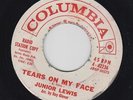 JUNIOR LEWIS Tears On My Face 45 on Columbia great popcorn R&B/soul HEAR