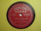 PEE WEE CRAYTON I Need Your Love / You Know Yeah IMPERIAL 5321 Blues 78