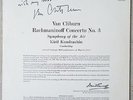 Van Cliburn Rachmaninoff No 3 Carnegie Hall RCA Stereo LP Autographed Cover