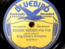 JAZZ 78 ; KING OLIVER'S ORCH. BLUEBIRD Boogie Woogie/ Mule Face Blues EE+ COPY