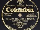 Georges Enesco/Schlussel-Handel Sonata #4 in D Columbia 50187/88 Viva-tonal 78s