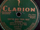 THE HOKUM TRI0 BANJO IKEY ROBINSON CLARION 5059 JAZZ BLUES 78 RPM RECORD V+