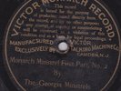 78 RPM Georgia Minstrels VICTOR MONARCH Monarch Minstrel First Part No 2  1901
