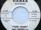 the CORNELLS Surf Fever b/w Do The Slauson WHITE LABEL PROMO 1963 Surf 45 w453