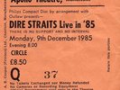 Dire Straits used live concert ticket Manchester Apollo Theatre 9 December 1985