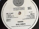 BLACK SABBATH PARANOID  LP UK VERTIGO SWIRL RARE LAMINATED COVER