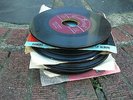 Fifty Rock & Roll 45 RPM Records from the 1950's.