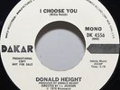 Donald Height 45 I Choose You Stereo Mono WLP Promo '76 Northern Soul on Dakar