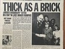 Jethro Tull - Thick As A Brick - Crysalis CHR 10003-A - Excellent condition