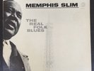 MEMPHIS SLIM: The Real Folk Blues LP Mono light blue label - LP 1510