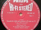 PHILIPS HI-FI Stereo * BRAHMS Violin Concerto * GRUMIAUX / VAN BEINUM * NM