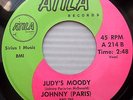 JOHNNY PARIS & the HURRICANES Judy's Moody / I Love You ROCK & ROLL 45 e719