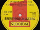 BRENTFORD ALL STARS  GREEDY G  UK ORIG 12inch  STUDIO ONE JAMES BROWN NEXT CUT