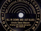 UNCLE DAVE MACON: All In Down Out Blues MONTGOMERY WARD ’38 rare 78 Hillbilly