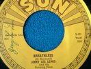Jerry lee lewis Breathless sun signed 45rpm