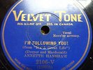 Annette Hanshaw Velvet Tone 2106 Happy Days Are Here Again  78 rpm