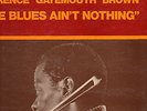 RARE FRENCH CLARENCE GATEMOUTH BROWN SIGNED LP ON BLACK & BLUE: BLUES AIN'T ....