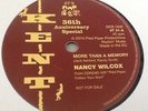 NANCY WILCOX-MORE THAN A MEMORY- 100 CLUB 36th ANNIVERSARY 45. MINT