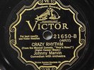 Johnny Marvin Crazy Rhythm Jazz 78 Victor Scroll 21650 Heartbroken and Lonely