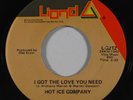 Funk 45 HOT ICE COMPANY I Got The Love You Need/Fat Back on Lionel VG++